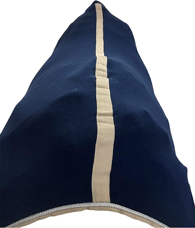 Majestic Ally Anti Pill Fleece Horse Blanket/Sheet with Silver Braided Rope (Navy, 78)