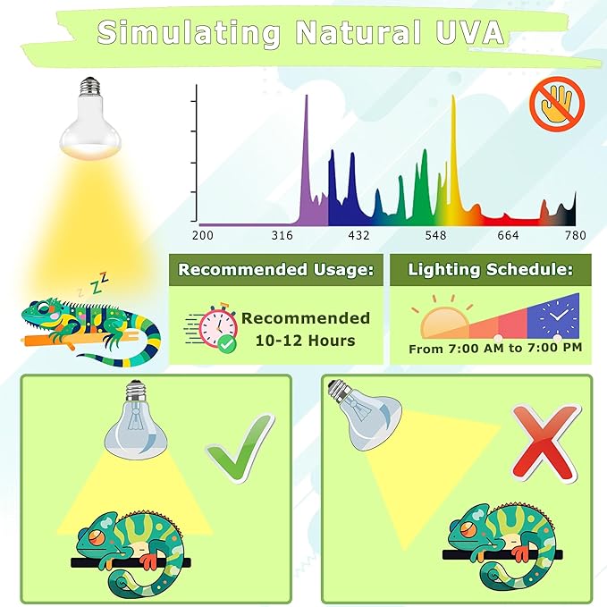 UVA Reptile Heat Lamp Bulb 75W - Ideal Basking Light for Bearded Dragons, Lizards, Chicks & Amphibians, Simulated Sunlight for Terrariums, Promotes Healthy Bone & Immune System | 2 Pack