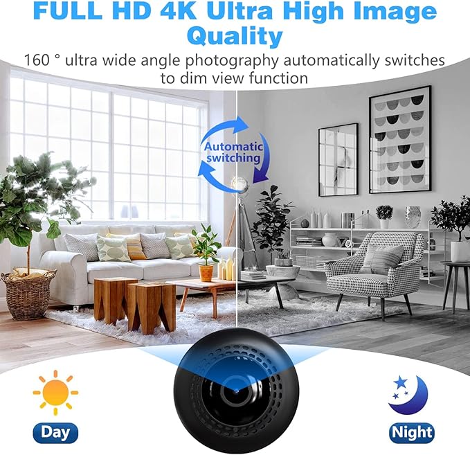 4K Security Cam with Night Vision and Built-in Battery Camera, Home/Office Camera Wireless Technology for Phone App Monitor GTYT (QW16Q2)