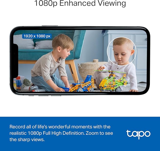 Tapo 1080P Indoor Wired Security Camera - Works as a Baby & Pet Monitor, Motion Detection, 2-Way Audio, Siren, Night Vision, Subscription-Free Local or Optional Cloud, Works with Alexa, C100(4-Pack)