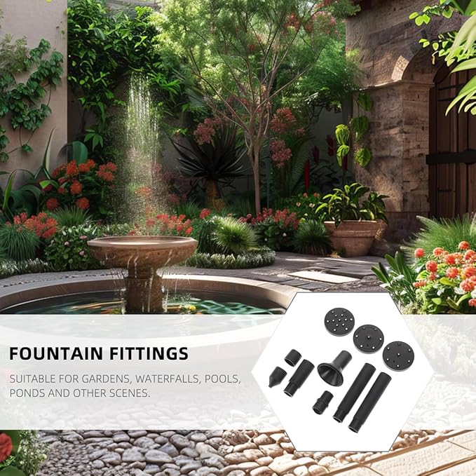 VICASKY Solar Bird Bath Fountains Accessories 10 Pcs Plastic Nozzles Pond Waterfall Bird Bath Solar Pump Parts for Diy Garden Water Feature