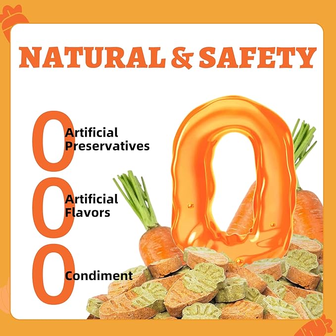 Just Try 10.58oz Baked Carrot Treats Dog Biscuits Chicken Flavor with Carrot & Broccoli Rich in Dietary Fiber Training Treats Healthy Dog Treats