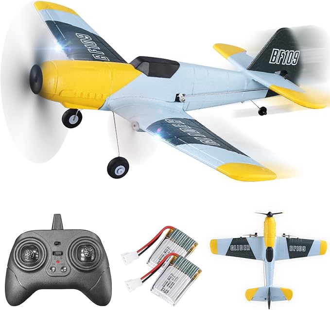 BEZGAR 3 Channel RC Plane, Drones for Kids, 6-axis Gyro Remote Control Airplane, RC Helicopter, Easy Control for Beginners Toys with Colorful LED Navigation Lights