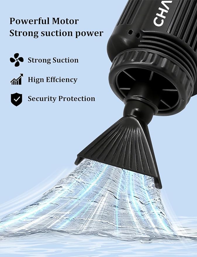 Electric Aquarium Gravel Cleaner [2026 Edition] 6 in 1 Automatic Fish Tank Cleaning Tools Gravel Vacuum for Aquarium Suitable for Change Water Wash Sand (with Filter Cup and Hose Clamp 22W)