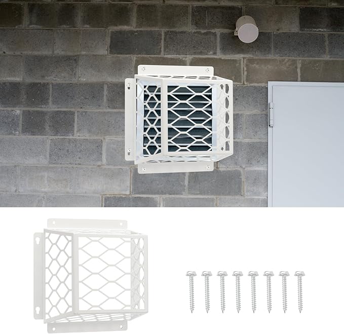 Dryer Vent Bird Guard, Dryer Vent Cover Guard for Most 3" to 4" Bathroom Exhaust Fan Ventilation Cover, Outside Universal Steel Ventilation Bird Cage for Exhaust Fan Cover, 7"Lx7"Wx5"H