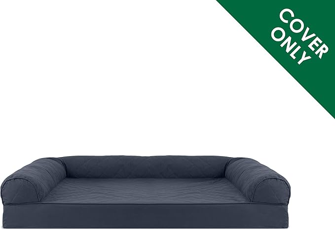 Furhaven Replacement Dog Bed Cover Quilted Sofa-Style, Machine Washable - Iron Gray, Medium