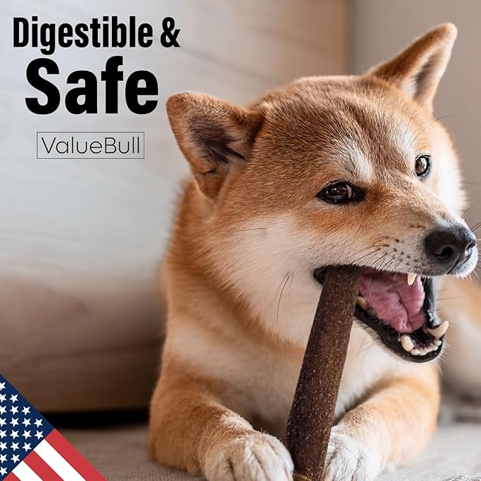 ValueBull USA Collagen Sticks for Dogs, 6 Inch Medium Chews, Natural Long-Lasting Dog Treats, 25 Count - Promotes Joint, Skin & Coat Health with Glucosamine and Chondroitin