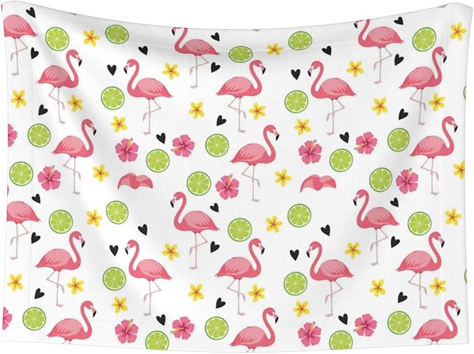 Reversible Plush Dot Pet Blanket for Dogs and Cats, Cute Pink Flamingo, Ultra Soft Two Sided Design with Warm Fuzzy Side and Smooth Side for Comfort