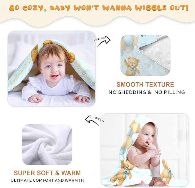 Ship Next Day, Personalized Baby Blanket – Printed in USA, Custom Baby Blanket for Boys & Girls, Baby Blanket with Name, Baby Shower, Easter, Christmas, Birthday Newborn & Toddler Gifts, Baby Gifts