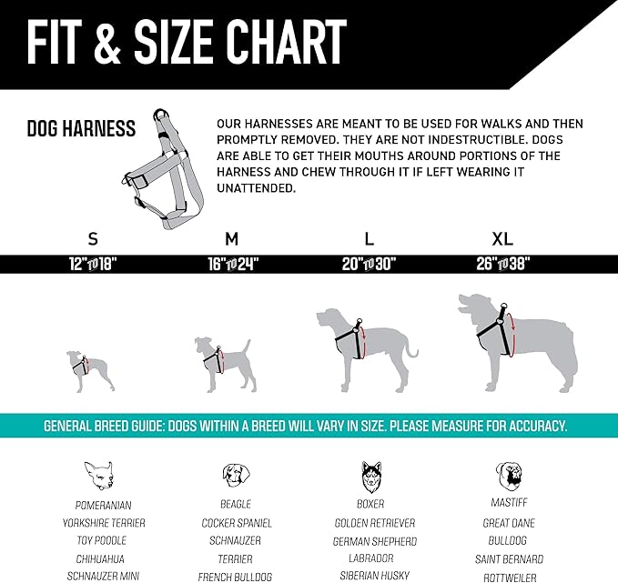 Wolfgang Heavy Duty Adjustable Dog Harness, Pull-Tested for Walking & Training, BuenaOnda Print, Large