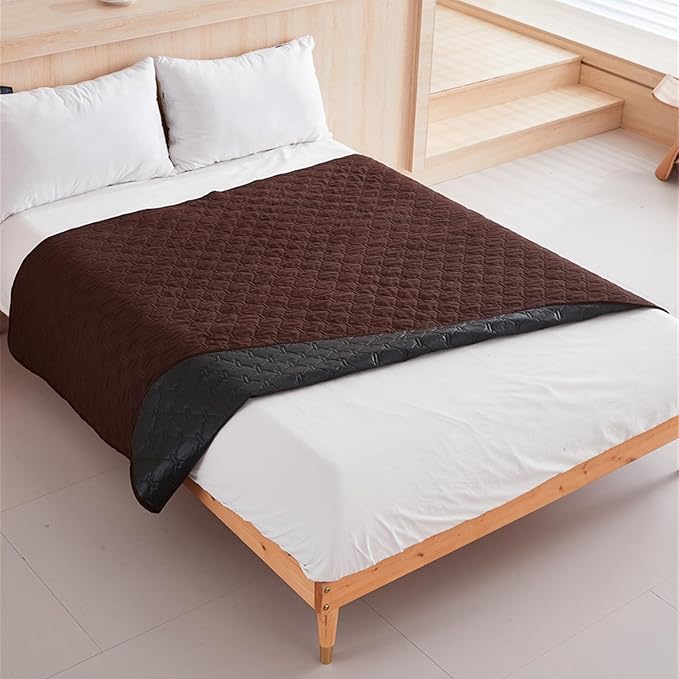 GIBZ Waterproof Dog Bed Blanket Cover Anti Slip Pet Furniture Protector Washable Large Washable Quilted Mat for Indoor, Coffee, 200x305cm