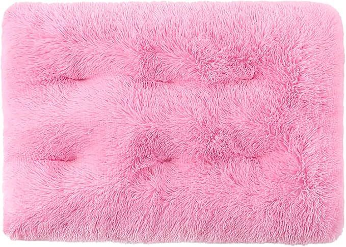 Dog Crate Mat, Dog Bed for Large Dogs, Comfy Fluffy Kennel Pad Anti-Slip for Dog beds & Furniture, Quilted Dog Bed for Pets for Medium/Small Dogs Cats (Color : Pink 3, Size : 48x33)