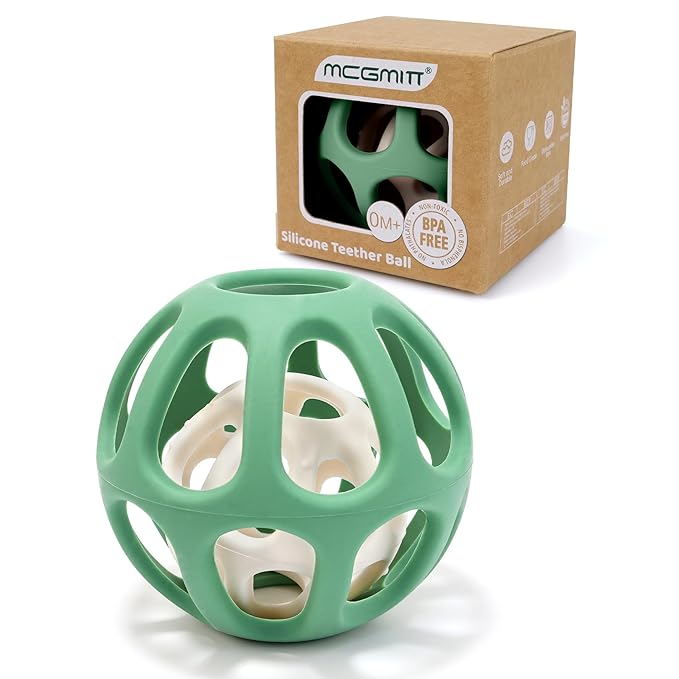 MCGMITT Sensory Balls for Baby, Easy Grasp Food Grade Stretchy Silicone Baby Teether Ball for 0-6 6-12 Months, BPA-Free Montessori Chew Toy, Newborn Infant Learning Developmental Toys Gift