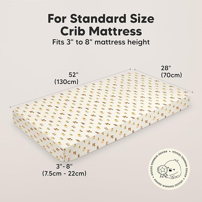 KeaBabies 2-Pack Organic Crib Sheets for Boys, Girls - 52x28 Fitted Crib Mattress Sheet Neutral, Breathable Jersey Cotton Cover for Baby Bed, Toddler Mattress, Soft & Cute Prints (Construction)