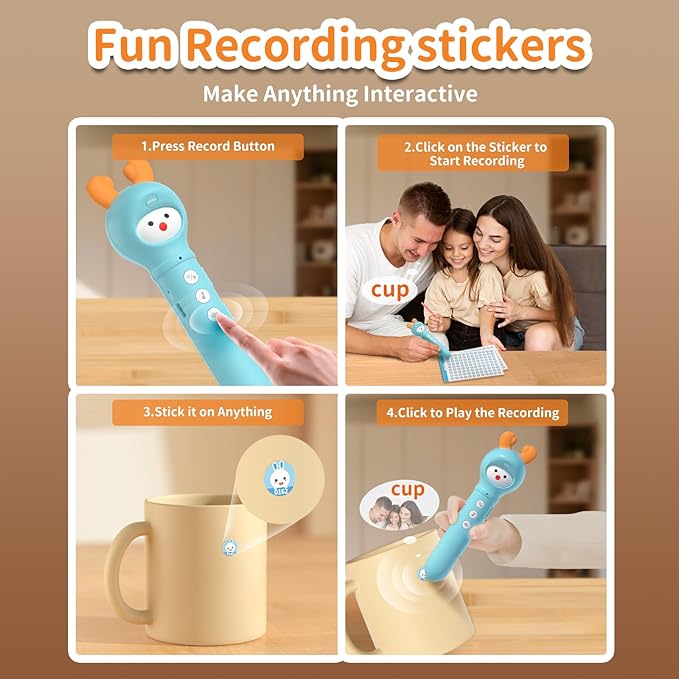 alilo Talking Pen Books Sets for Toddlers 2-6, Kids Learning Electronic Toys, Early Educational Gifts for Boys Girls, with 3 Interactive Audio Sound Books, 100 Talking Flash Cards, Alphabet