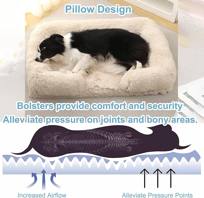 Dog Beds Large Sized dog Orthopedic, Sofa Dog Bed with Waterproof Lining and Nonskid Bottom, Rectangle Washable Dog Bed for Medium Small Dogs and Cats Comfortable ( Color : Brown3 , Size : 43 x 27" )