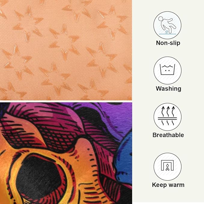 Pet Bed Purple Skull Dog Bed Mat Absorbing Non Slip Pad Pet Sleeping Mat for Small, Medium, and Large Dogs Puppy Cat 36 in x 24 in