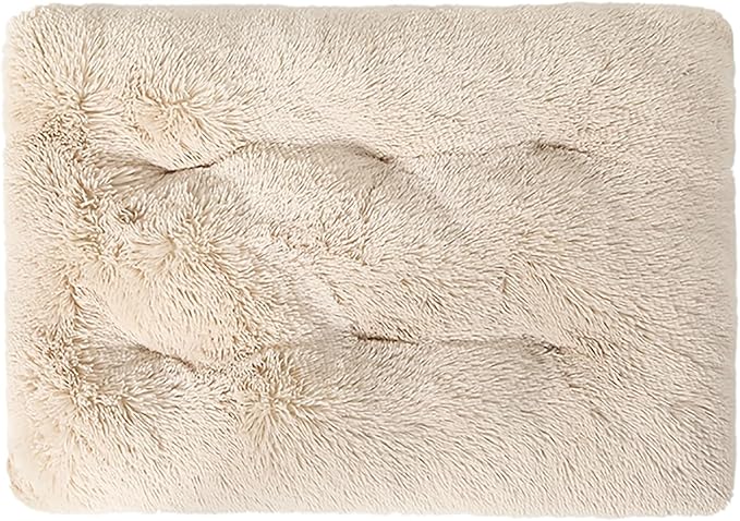 Dog Crate Mat, Dog Bed for Large Dogs, Comfy Fluffy Kennel Pad Anti-Slip for Dog beds & Furniture, Quilted Dog Bed for Pets for Medium/Small Dogs Cats (Color : Brown 2, Size : 20x14.9)