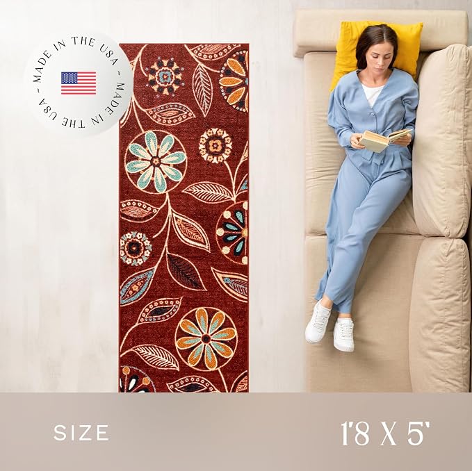 Maples Rugs Reggie Floral Runner Rug