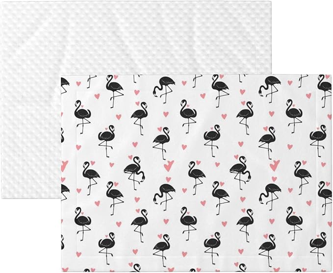 Two Sided Pet Cuddler Blanket for Anxiety Calming, Flamingo, Reversible Plush Design with Bubble Dot Pattern Provides Familiar Surface Anywhere