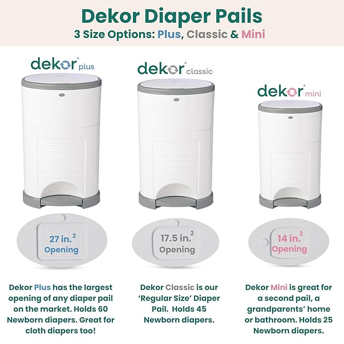 Diaper Dekor EKO Classic Diaper Pail Gift Set, White ONLY Eco-Friendly Diaper Pail Made with 70% Recycled Materials Comes with up to a Year's Supply Worth of Diaper Dekor Refills!