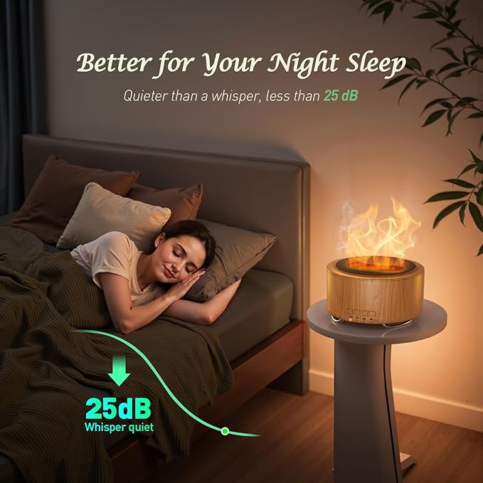Essential Oil Diffuser for Home: 500ML Aroma Diffuser for Hotel Office Yoga Room - Humidifier with 9 Colors LED Night Light for Kids/Women Home Relaxation, Light Yellow