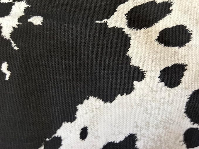 Organic Cotton Canvas Dog Bed: Removable Cover, Natural Fill - Made in USA (Cow Print Black White, X Large 42" x 8" inches)