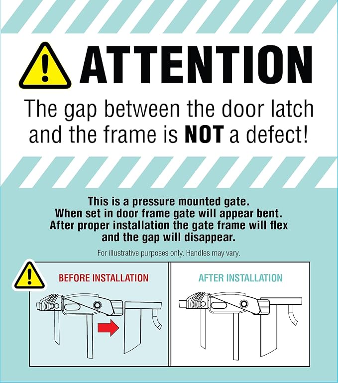 Regalo Safety 36” Extra Tall Baby Gate for Doorways & Bottom of Stairs, Pressure Mounted Baby Gate with Door for Babies, Toddlers & Pets, Tested & Safe, American Designed and Owned, Platinum