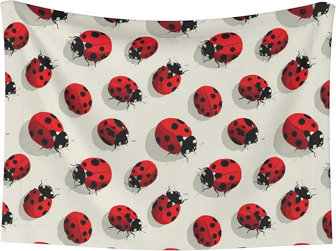 Waterproof Dog Blanket Soft Pet Blanket for Puppy Cat, Fleece Cat Throw Blankets for Furniture Bed Couch Sofa Reversible - Beautiful Red Ladybug 4