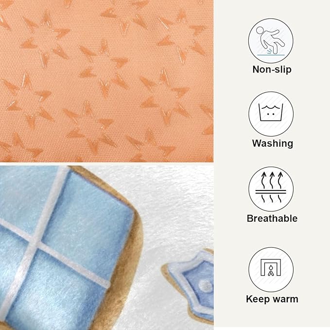 Christmas Gingerbread Cookies Pet Bed Cute Dog Bed Mat Absorbing Non Slip Pad Pet Sleeping Mat for Small, Medium, and Large Dogs Puppy Cat 24 in x 18 in
