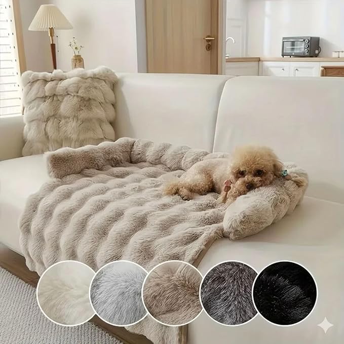 Cloud Pet Sofa Bed, Ultimate Comfort Warm Couch Cover with Fluffy Plush, Anti-Slip Machine Washable Pet Bed Easy to Maintain for Furniture Protector (Light Gray(29.5 * 29.5in))