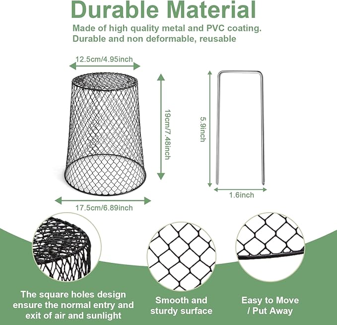 20 Pcs 6.8"×7.4" (Multiple Sizes/Quantities Available) Seedling Plant Protectors from Animals, Chicken Wire Plant Cage Garden Cloche to Protect Plants Vegetables from Rabbits Squirrels Chicken ﻿