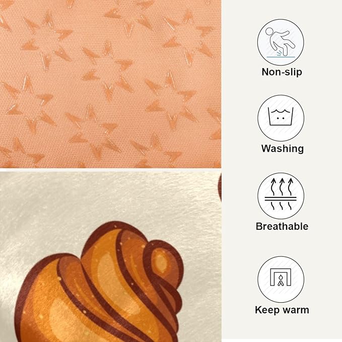 Crunchy Croissants Pet Bed Cute Dog Bed Mat Absorbing Non Slip Pad Pet Sleeping Mat for Small, Medium, and Large Dogs Puppy Cat 24 in x 18 in