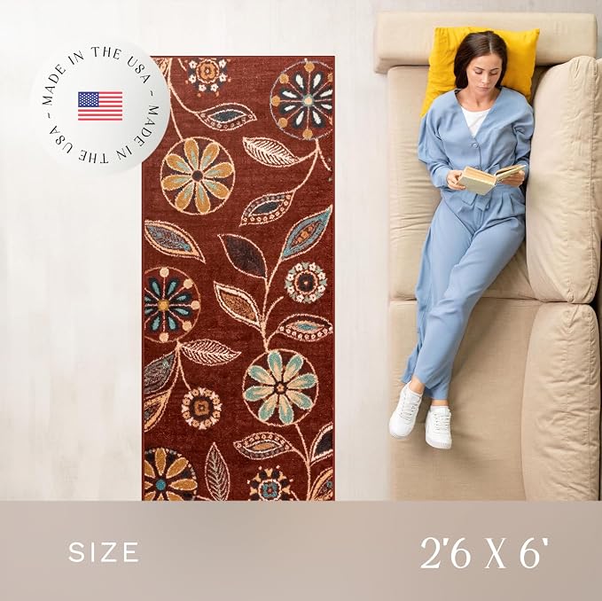 Maples Rugs Reggie Floral Runner Rug