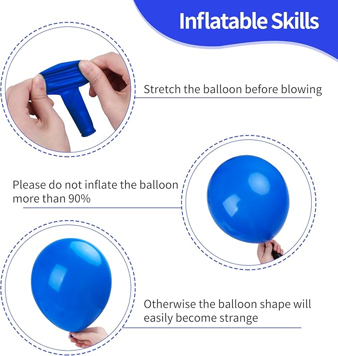 RUBFAC 129pcs Dark Blue Balloons Different Sizes 18 12 10 5 Inch for Garland Arch for Birthday Gender Reveal Baby Shower Graduation Party Decoration