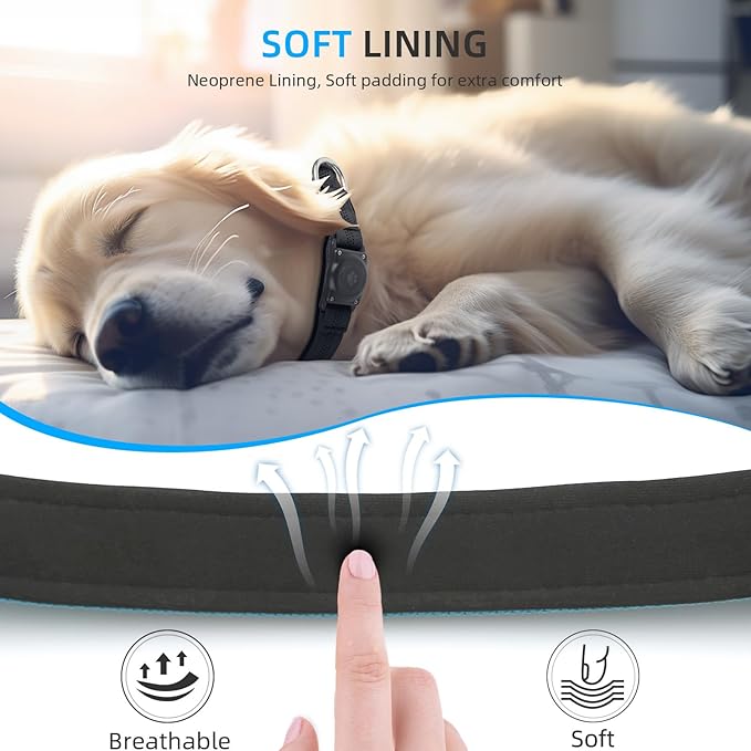 Upgraded AirTag Dog Collar, IP68 Waterproof Air Tag Dog Collar Holder, Reflective, Ultra-Durable, Comfortable Padded, Heavy Duty Dog Collars for Small Medium Large Dogs (S (10.6"-13.6"), Blue)