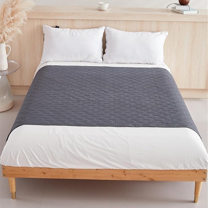 GIBZ Waterproof Dog Bed Blanket Cover Anti Slip Pet Furniture Protector Washable Large Washable Quilted Mat for Indoor, Dark Grey, 130x200cm