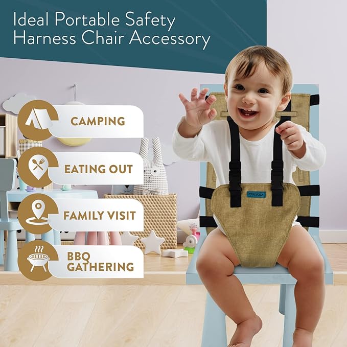 Baby Portable High Chair for Travel | Essential Travel Highchair | Baby Chair Harness