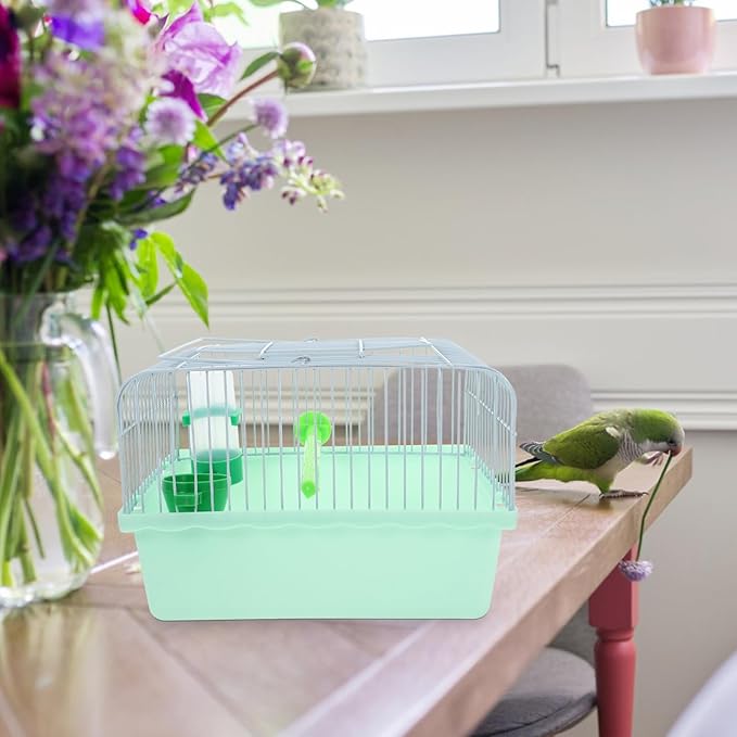 Kisangel Portable Bird Cage Water Dispenser and Food Box Spacious Travel Carrier for Parrots and Birds Lightweight Design for and Outdoor Adventures