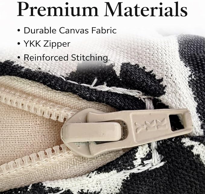 Organic Cotton Canvas Dog Bed: Removable Cover, Natural Fill - Made in USA (Cow Print Black White, X Small 18" x 6" inches)