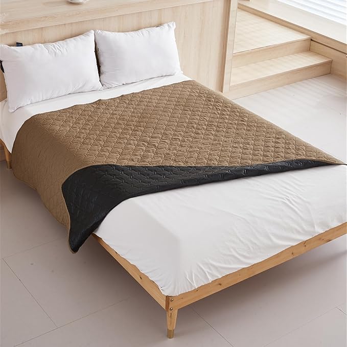 GIBZ Waterproof Dog Bed Blanket Cover Anti Slip Pet Furniture Protector Washable Large Washable Quilted Mat for Indoor, Grey, 200x260cm