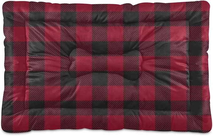 Pet Bed Red and Black Buffalo Plaid Christmas Dog Bed Mat Absorbing Non Slip Pad Pet Sleeping Mat for Small, Medium, and Large Dogs Puppy Cat 36 in x 24 in
