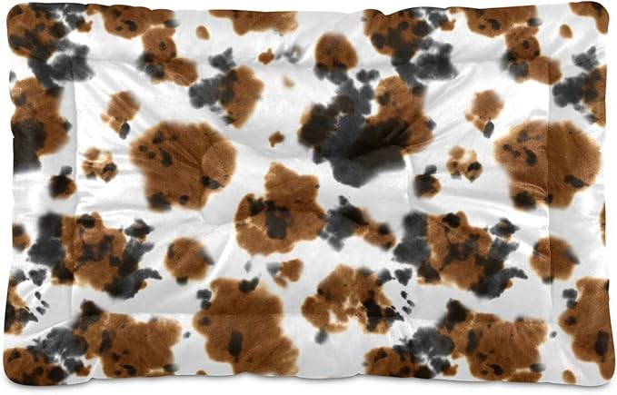 Pet Bed Cow Print Tie Dye Dog Bed Mat Absorbing Non Slip Pad Pet Sleeping Mat for Small, Medium, and Large Dogs Puppy Cat 36 in x 24 in