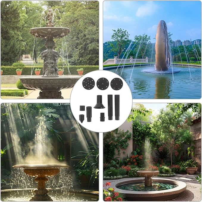 VICASKY Solar Bird Bath Fountains Accessories 10 Pcs Plastic Nozzles Pond Waterfall Bird Bath Solar Pump Parts for Diy Garden Water Feature
