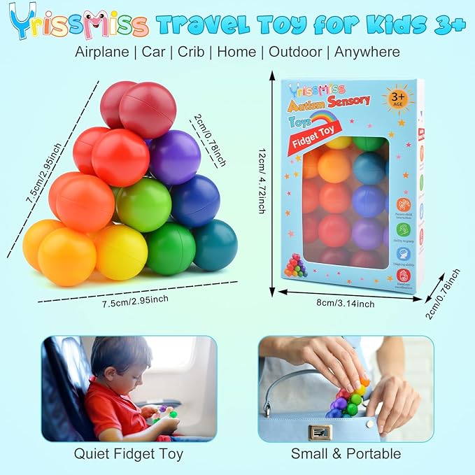 2PCS Sensory Fidget Toys for Adults Kids Teens, Easter Basket Egg Stuffers for Toddlers Boys Girls,Easter Present for Kids,Stress Balls ADHD Tools Autism Toys ,Travel Toys for Ages 5-7 8-13(I)