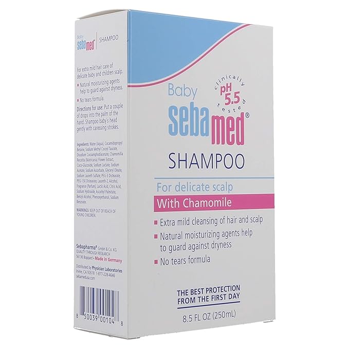 SEBAMED Children's Baby Shampoo Extra Mild Cleanser for Delicate Baby Hair and Scalp (250mL)
