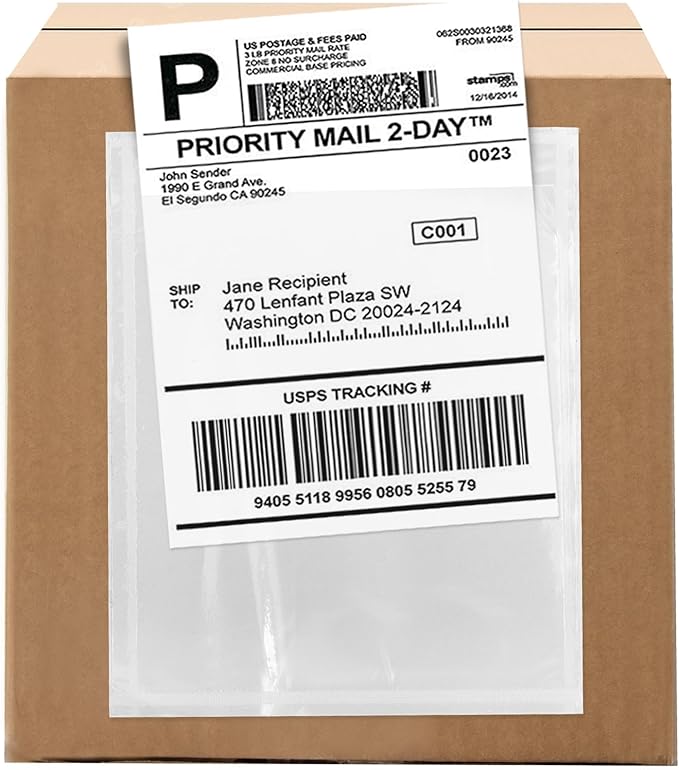 2000 Count 4.5" x 6" Shipping Label Envelopes, Clear Packing List Pouches with Self-Adhesive Back, Top Loading for Shipping Labels Sleeves, for Packing Slips, Labels Invoices & Paperwork. GPI