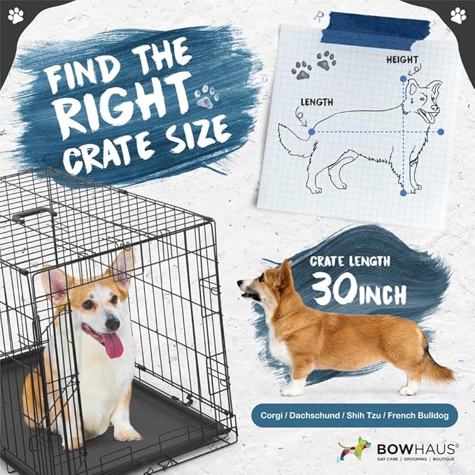 30-Inch Single Door Dog Crate Kit Includes Crate Cover and Soft Dog Bed, Indoor Dog Cage with Leak-Proof Pan, Foldable Wire Metal Dog Kennel for Small, Medium Dog