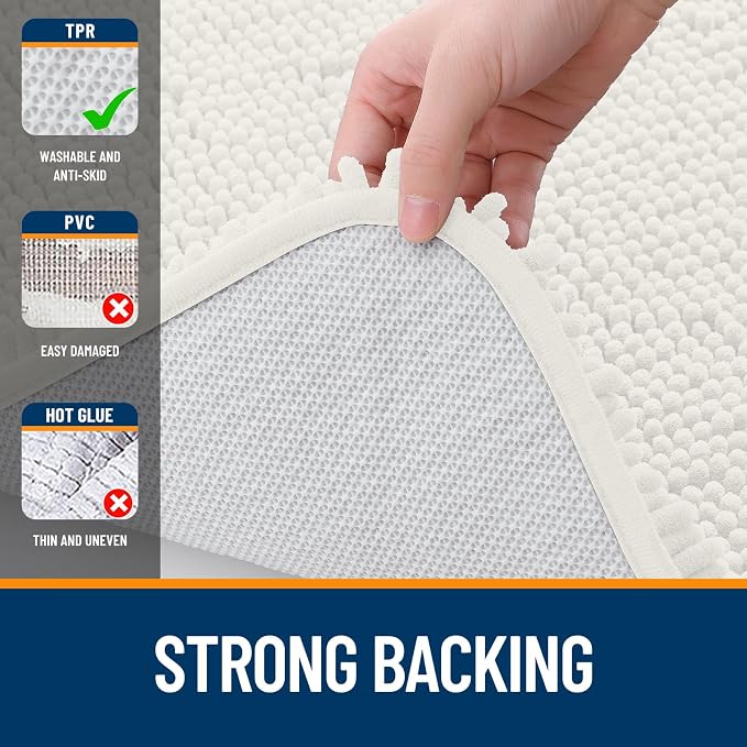 OLANLY Bathroom Runner Rugs 44x24, Extra Soft Absorbent Chenille Bath Rugs
