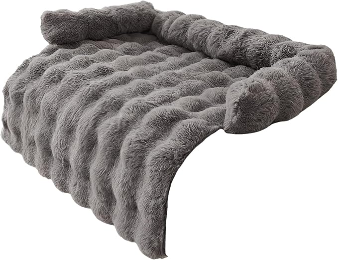 Dog Bed Couch, Raised Edge Furniture Protector with Soft Cushion, Calming Dog Bed with Plush Design, Home Kitchen Living Room, Nursery Apartment Daily Rest 29.53x29.53x3.94 inches